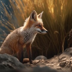 Fox in natural habitat (generative AI)