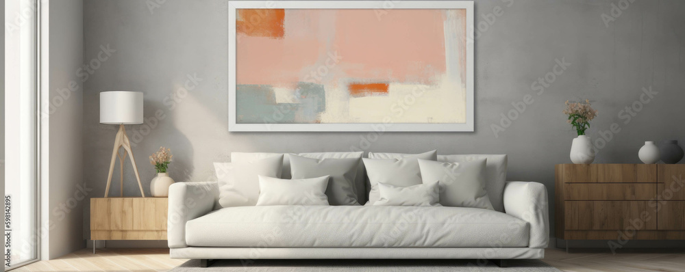 Poster bright and cheerful the combination of two colors and a white frame brings out the best in minimalis