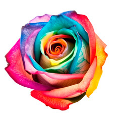 Fototapeta na wymiar Amazing rainbow rose flower. Generative AI