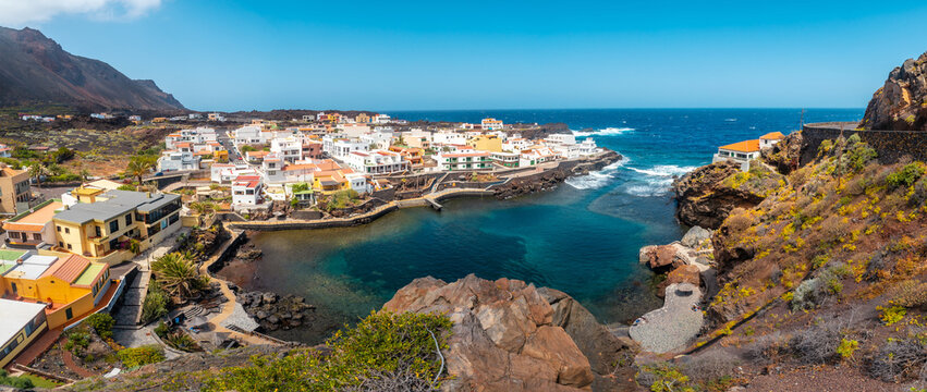 Panoramic of the wonderful in the village of Tamaduste on the island of El Hierro, Canary Islands, Spain
