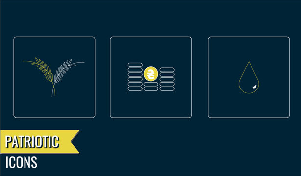 Set of patriotic UA buissness icons