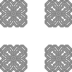 Repeating patterns of lines.  Black and white pattern for web page, textures, card, poster, fabric, textile.