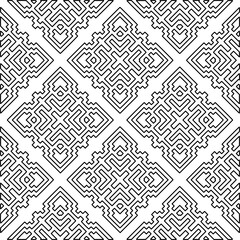 Fototapeta premium Repeating patterns of lines. Black and white pattern for web page, textures, card, poster, fabric, textile.