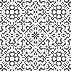 Repeating patterns of lines.  Black and white pattern for web page, textures, card, poster, fabric, textile.