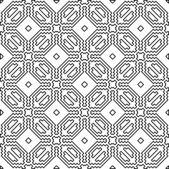 Repeating patterns of lines.  Black and white pattern for web page, textures, card, poster, fabric, textile.
