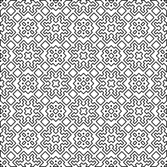 Repeating patterns of lines.  Black and white pattern for web page, textures, card, poster, fabric, textile.