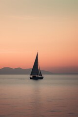 Fototapeta na wymiar Minimalist photography of a sail boat 
