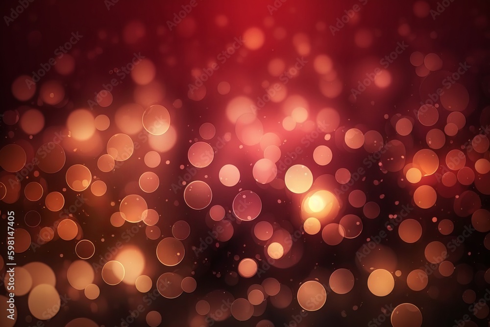Poster abstract blurred red bokeh background - generative ai