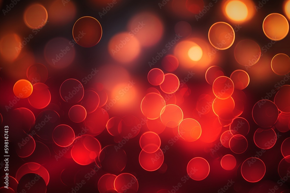 Poster abstract red bokeh background - generative ai