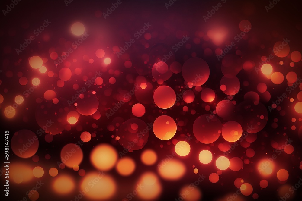 Poster abstract red bokeh background - generative ai
