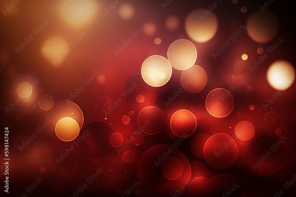 Poster abstract red bokeh background - generative ai
