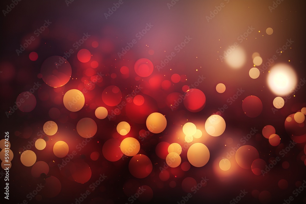 Poster abstract red bokeh background - generative ai