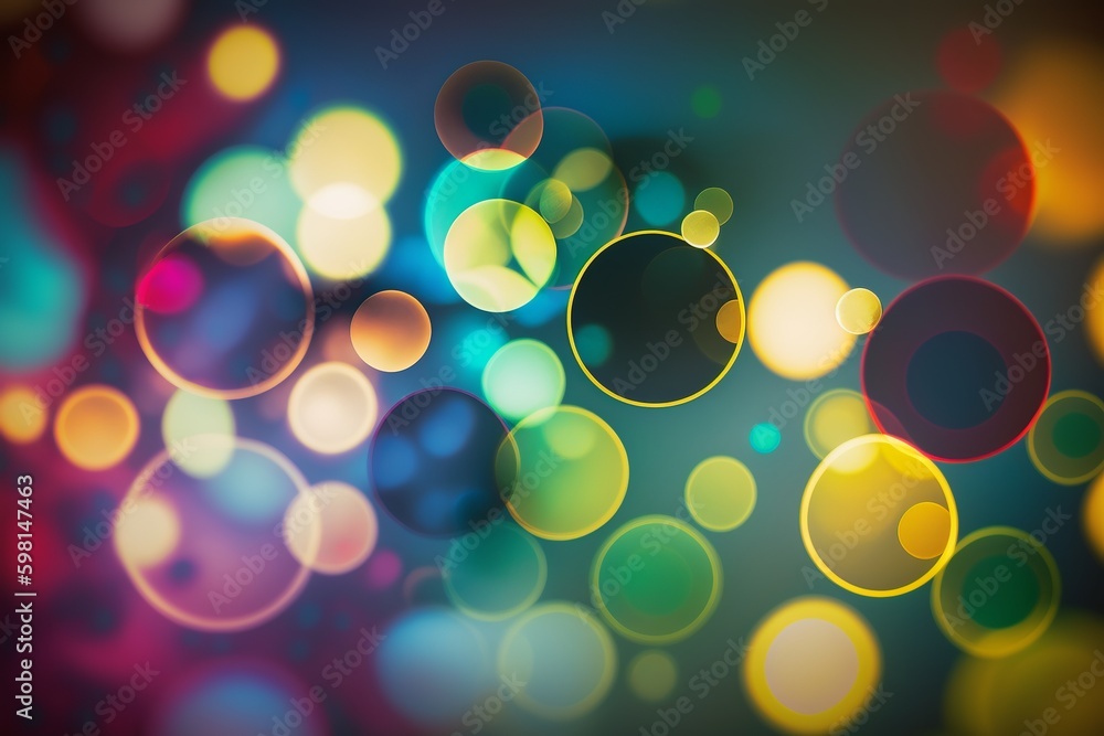 Poster colorful defocused circular facula abstract background - generative ai