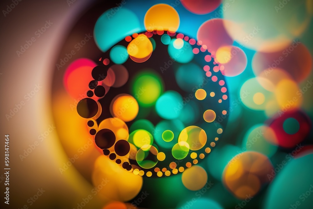 Poster colorful defocused circular facula abstract background - generative ai