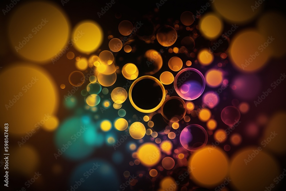 Poster colorful defocused circular facula abstract background - generative ai