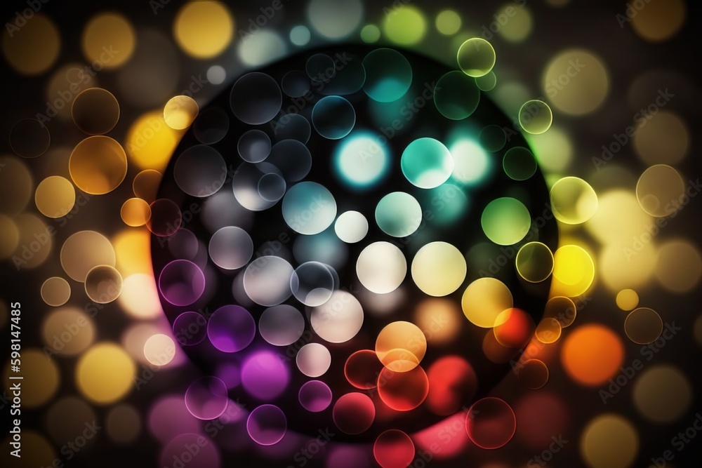 Poster colorful defocused circular facula abstract background - generative ai