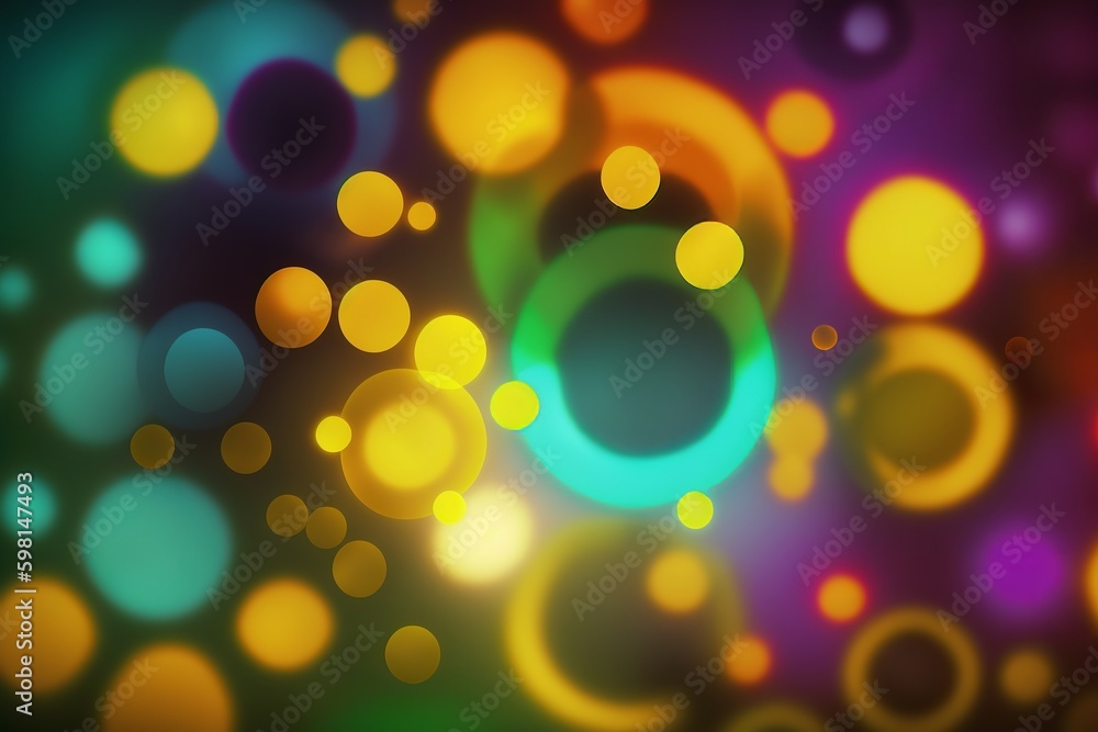 Poster colorful defocused circular facula abstract background - generative ai