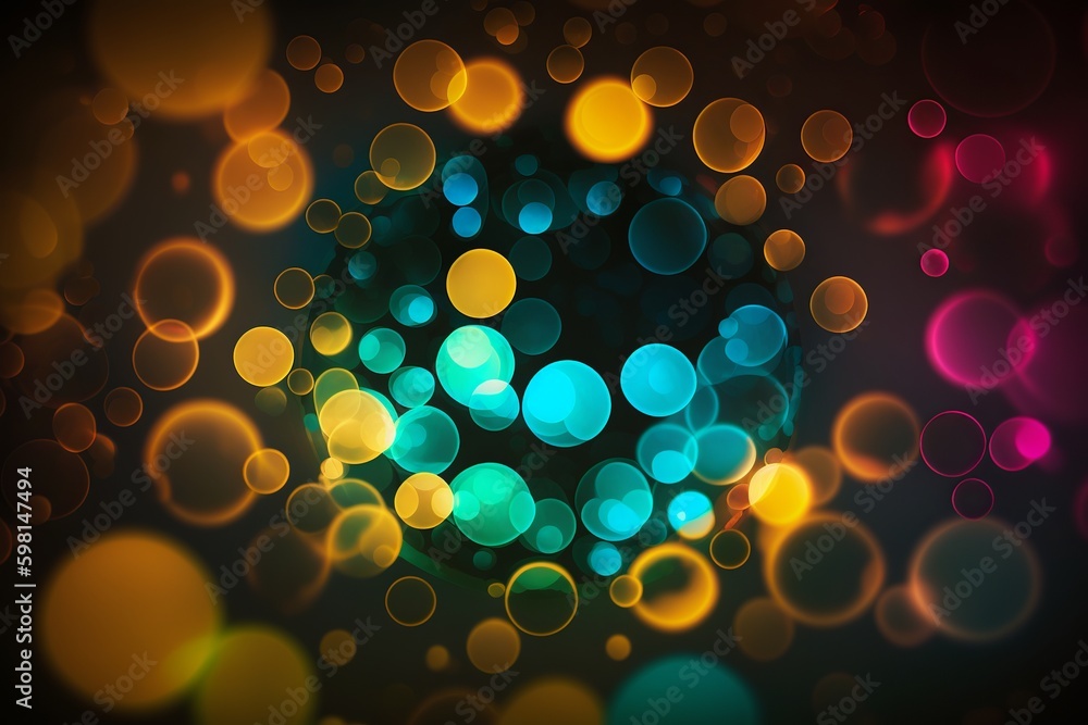 Poster abstract colorful defocused circular facula - generative ai
