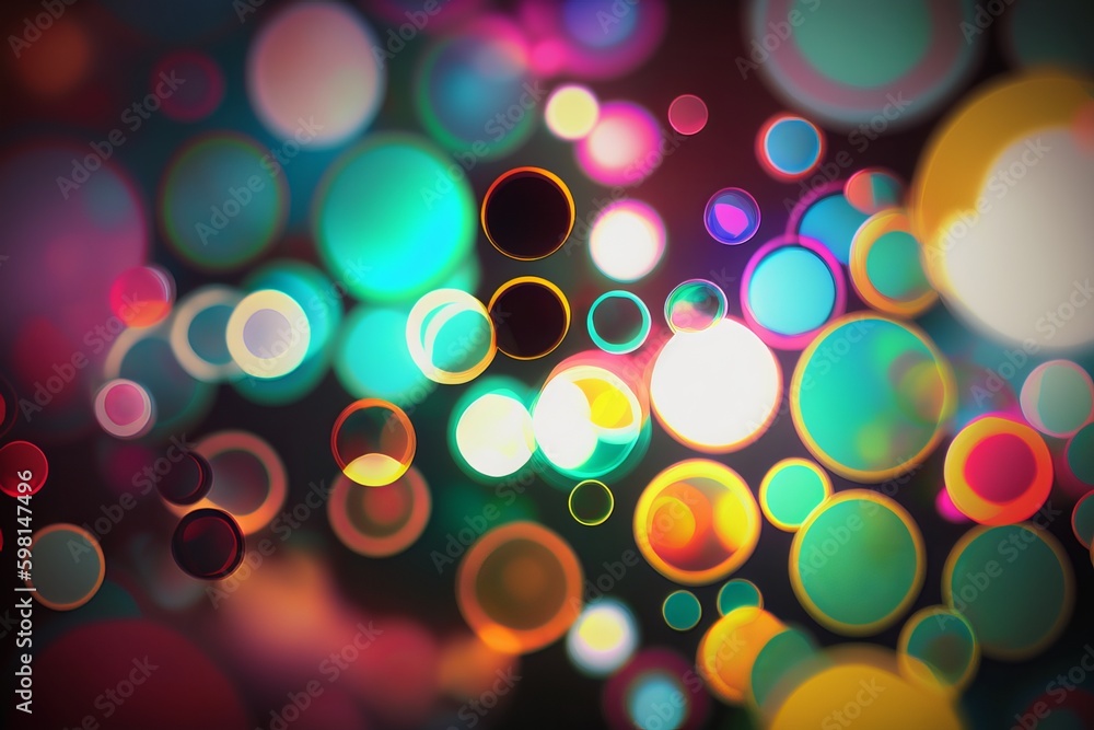Poster colorful defocused circular facula abstract background - generative ai