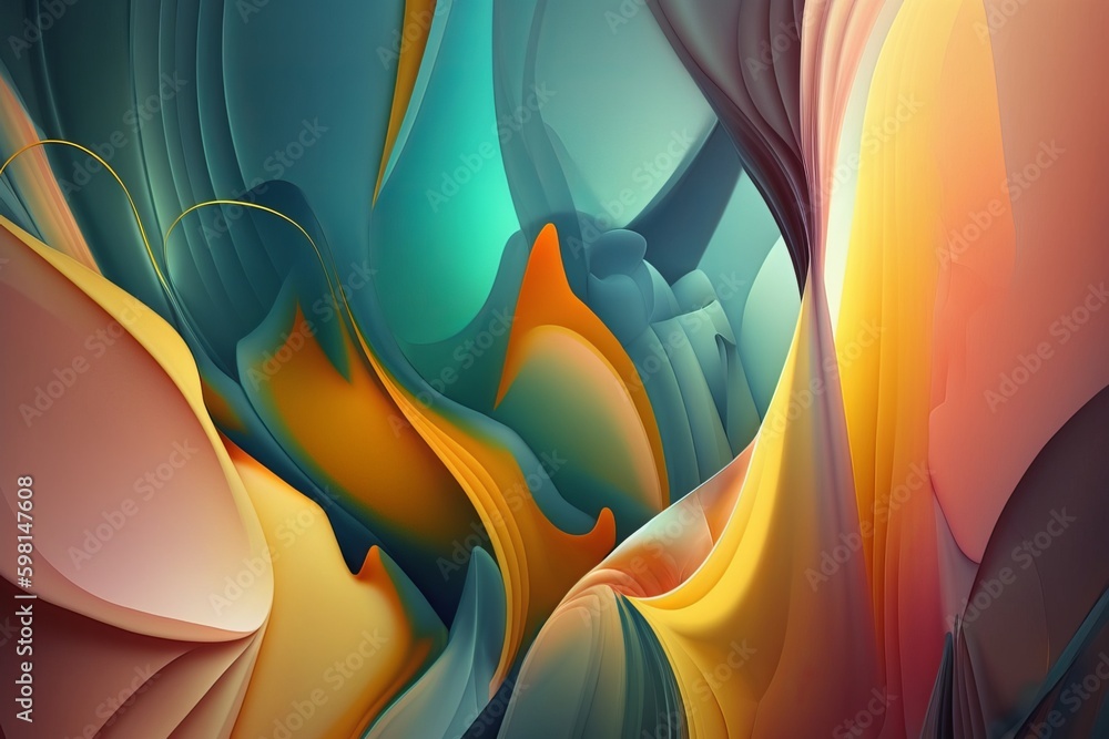 Poster abstract smooth colorful graphic digital design texture - generative ai