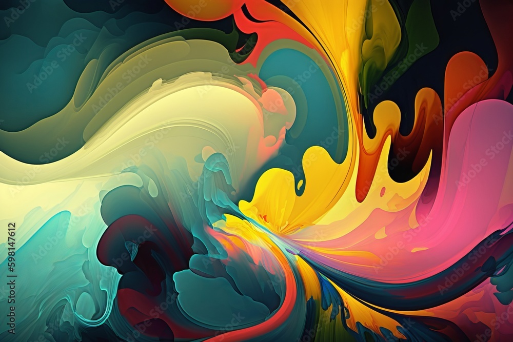 Poster abstract smooth colorful graphic digital design texture - generative ai