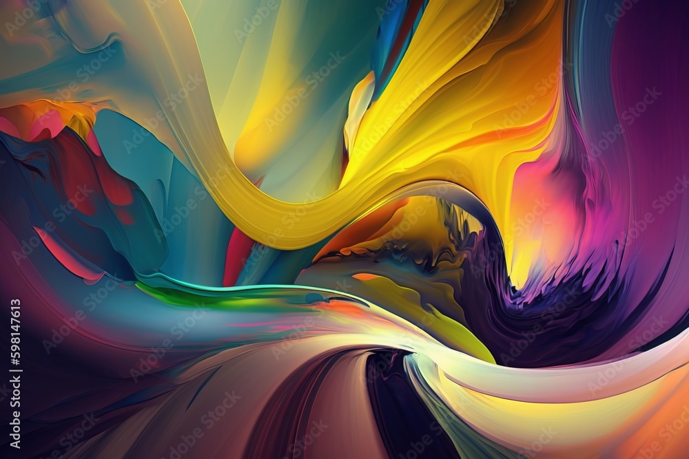 Aufkleber abstract smooth colorful graphic digital design texture - generative ai