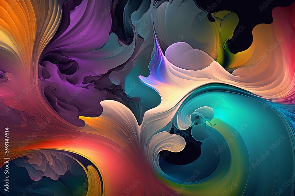 Aufkleber abstract colorful digital design texture - generative ai