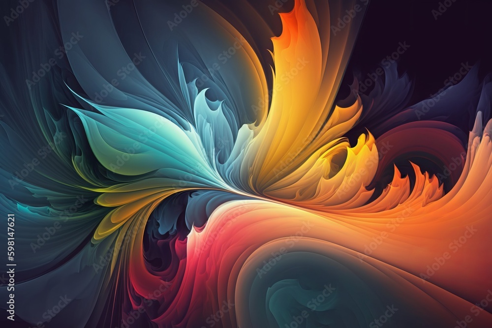 Poster abstract smooth colorful graphic digital design texture - generative ai