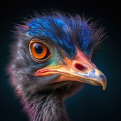 Stunning colorful bird portrait illustration made with Generative AI 