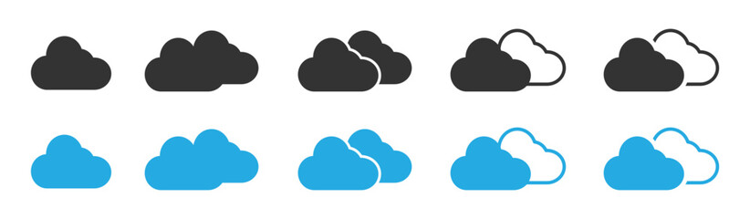 Cloud vector icons in trendy flat style 