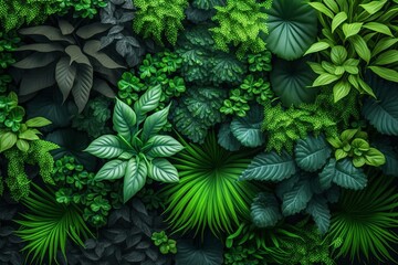 Artificial Vertical Green Garden: A Nature-Inspired Decoration - Generative AI