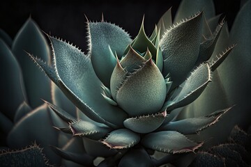 Delicate and Flowing Shapes of Agave Attenuata Cactus Plant - Generative AI
