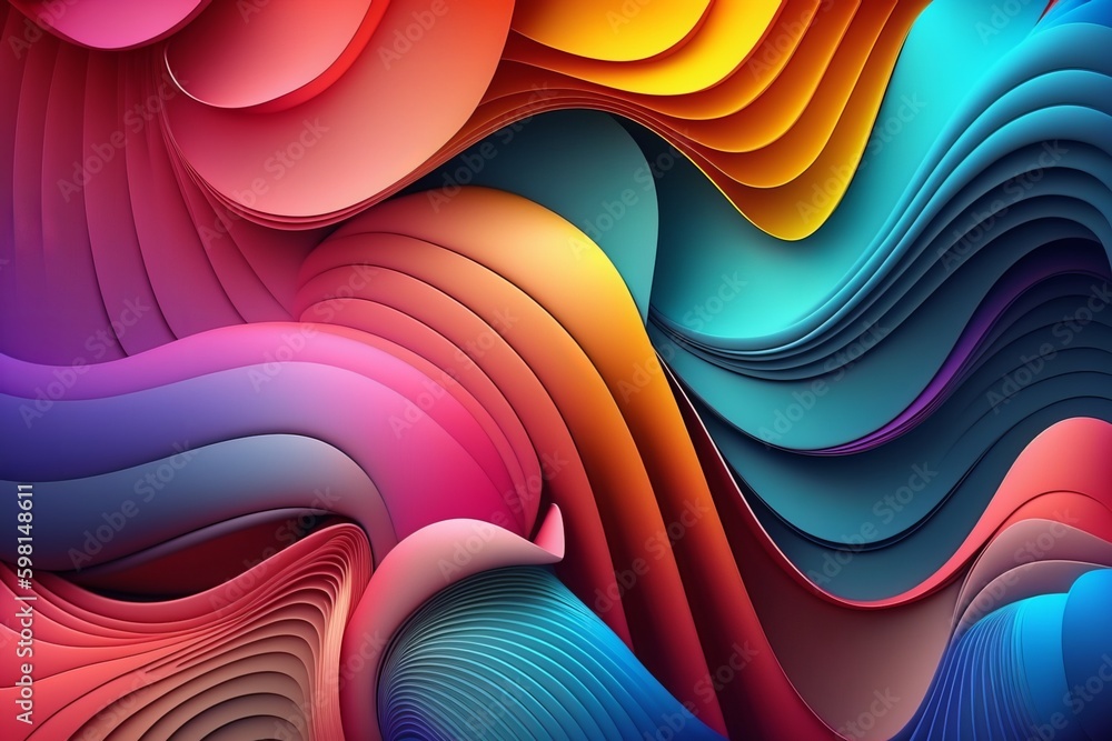 Poster luxury gradient colorful abstract background for mobile and desktop screens - generative ai