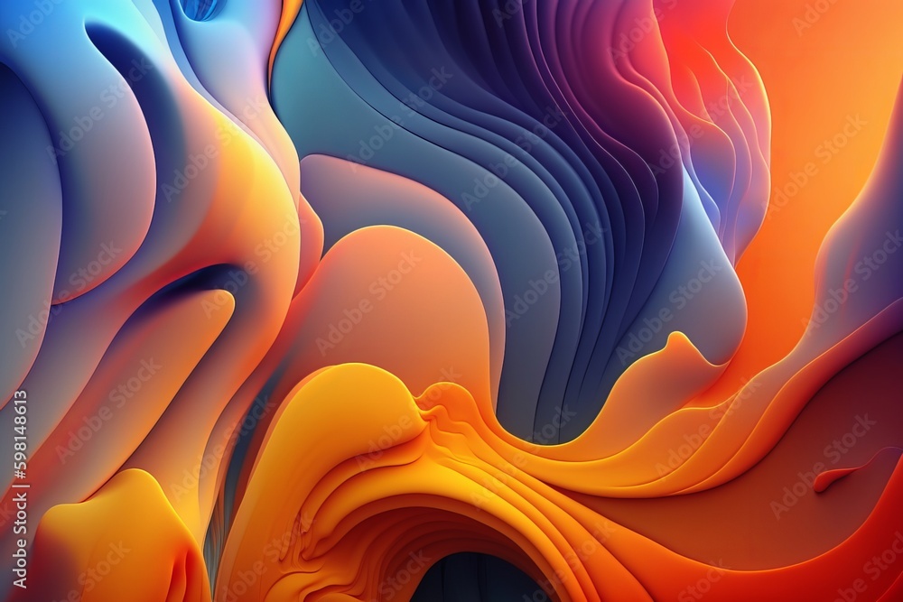 Aufkleber luxury gradient colorful abstract background for mobile and desktop screens - generative ai