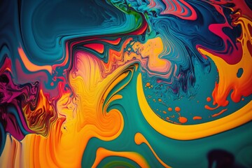 Intensive Colorful Mix of Acrylic Vibrant Colors - Generative AI