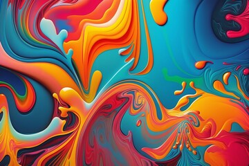 Intensive Colorful Fluid Painting Abstract Texture - Generative AI