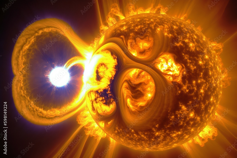 Poster force of energy rolling on surface of the sun with cme - generative ai