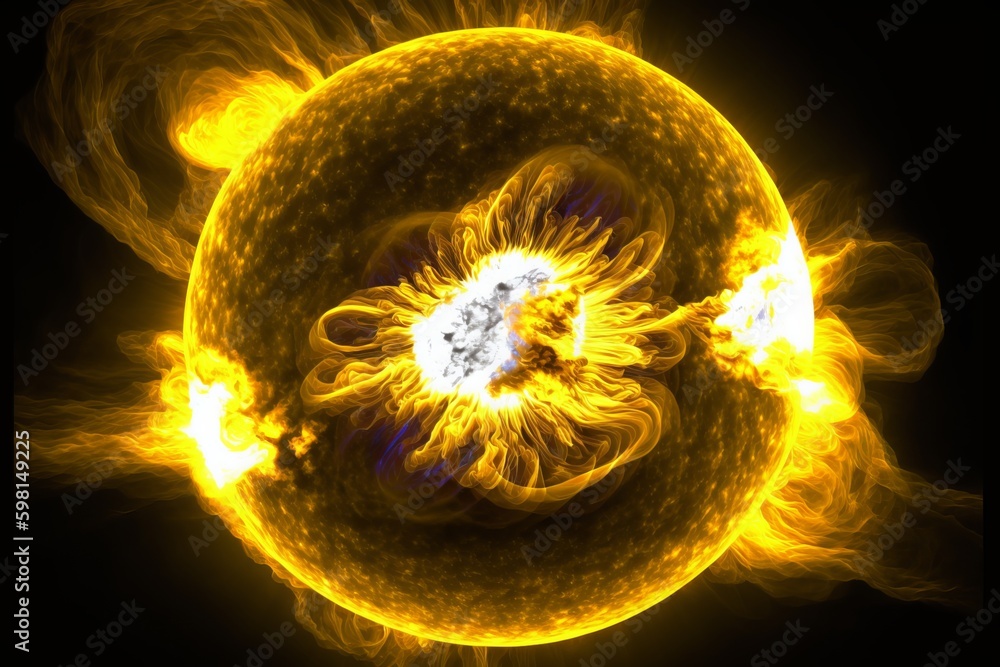 Poster force of energy rolling on the surface of the sun with cme - generative ai