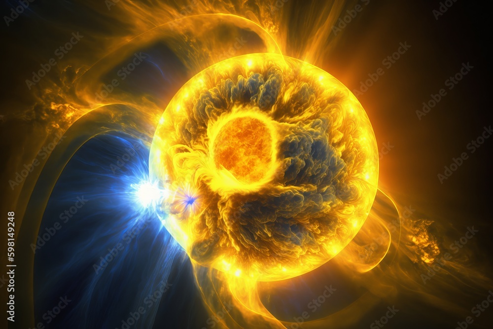 Poster force of energy rolling on surface of the sun with cme - generative ai