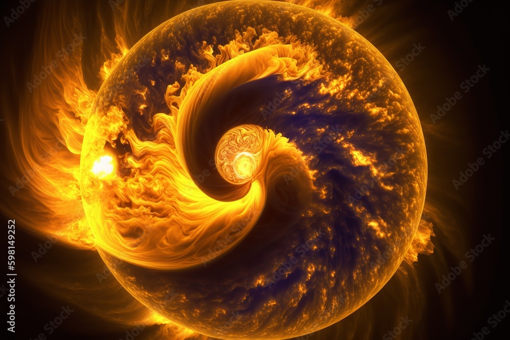 Poster force of energy rolling on surface of the sun with cme - generative ai