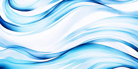 Obraz na płótnie Canvas Blue and white abstract water wave texture backdrop. Banner Graphic Resource as background for ocean wave and water wave abstract graphics. Paint over by hand over Generative AI