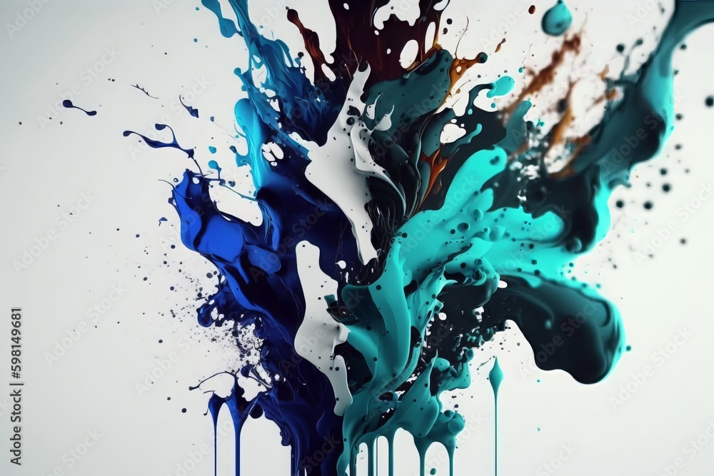 Poster turbulent ink transition: dynamic and beautiful 3d rendering
