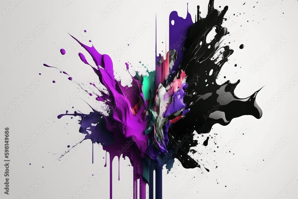 Poster turbulent ink transition: a beautiful 3d rendering