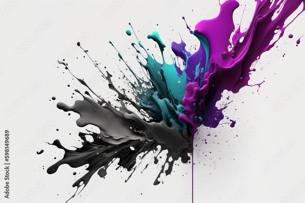 Poster turbulent ink transition: dynamic and beautiful 3d rendering