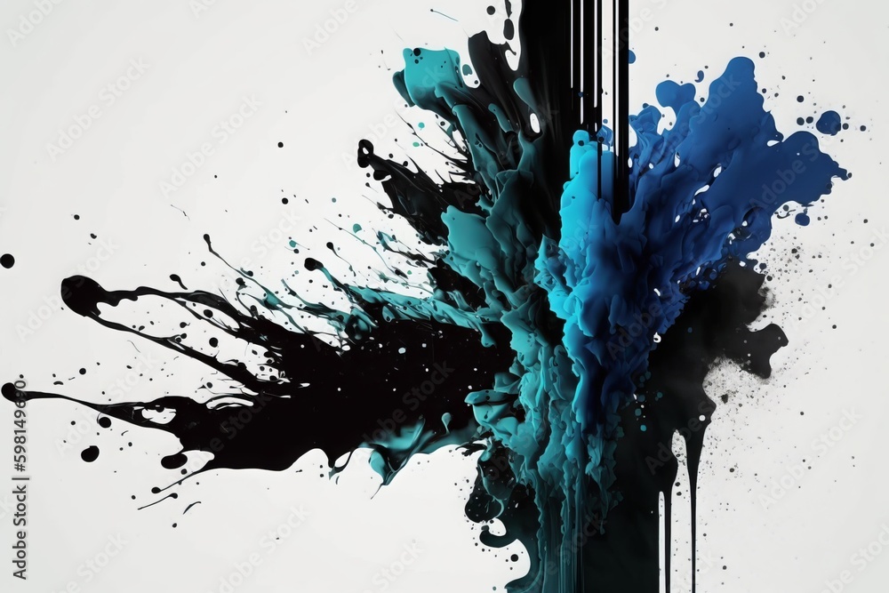 Poster Turbulent Ink Transition: A Dynamic and Beautiful Abstract Painting Animation Background
