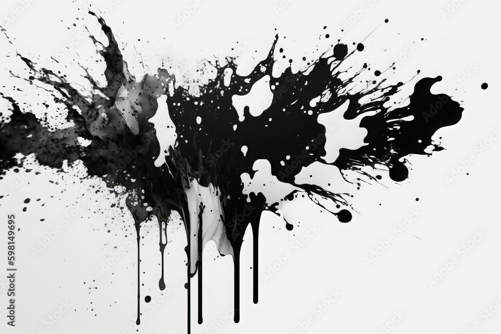 Poster turbulent ink transition - dynamic and beautiful 3d rendering