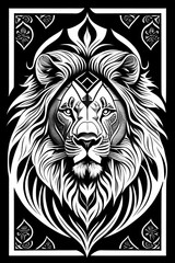 Drawing of Lion, Portrait Sketch Hand drawing of a Lion, Engraving style Wild animals Vector illustration Portrait, , Lion Head profile, Lion Tattoo Design, Isolated on a transparent background, 