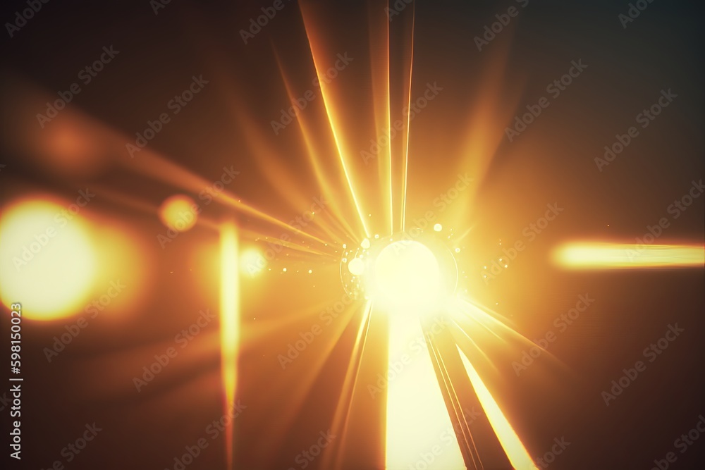 Aufkleber elegant abstract background animation with classic light leak in yellow horizon - generative ai
