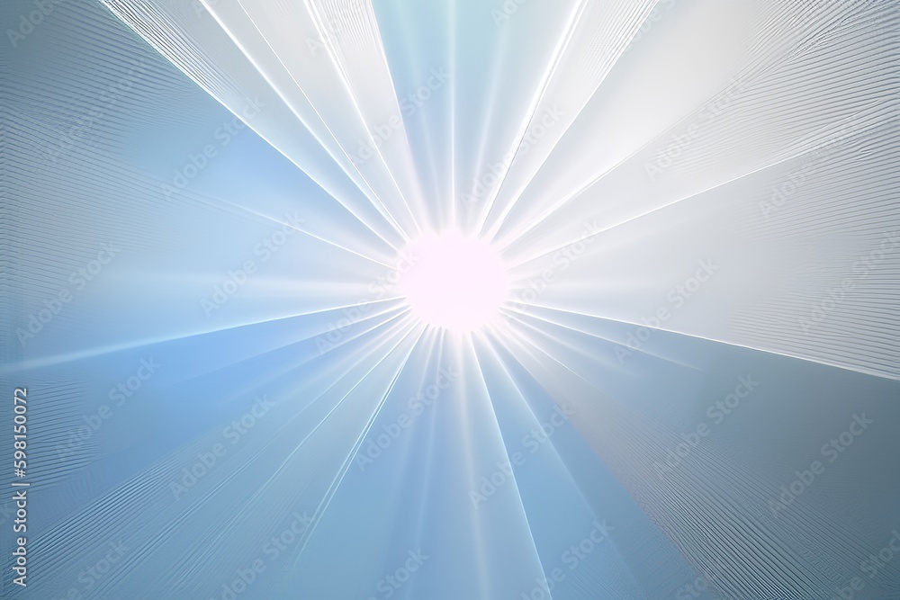 Aufkleber abstract light rays on milky gradient background - generative ai