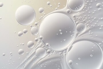 Macro Liquid Bubbles: Slow Movement of Cosmetic Cream Sample Texture - Generative AI